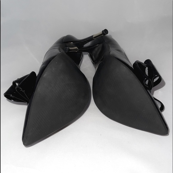 Diva Lounge Black Patent Bow Stilettos - Picture 7 of 10